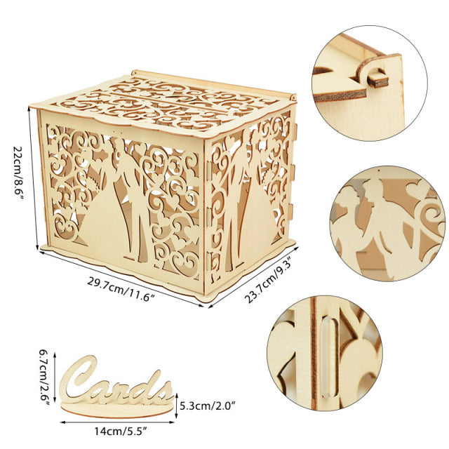 Wooden Wedding Gifts Card Box