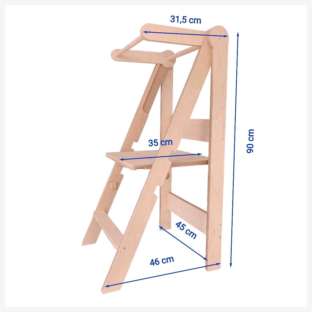 Kitchen Helper Learning Tower for children 100% birch wood Montessori 2 Step Ready-to-use - assembled