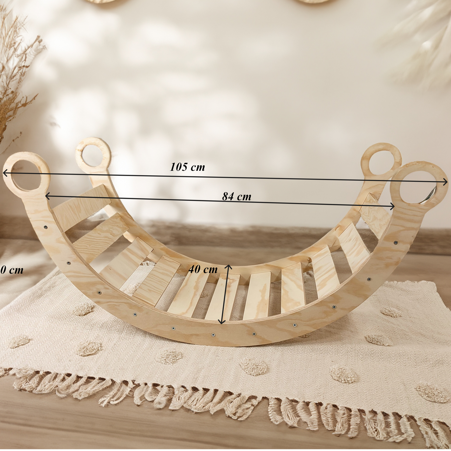 Climbing Arch Bow Rocker Children Play Ladder Premium Montessori Pine Plywood Cradle