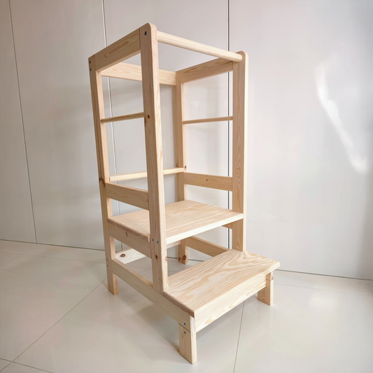 Children Learning Tower STANDARD PLUS Pine wood 90x40x53cm 3 Step Montessori Kitchen Helper 100% wood