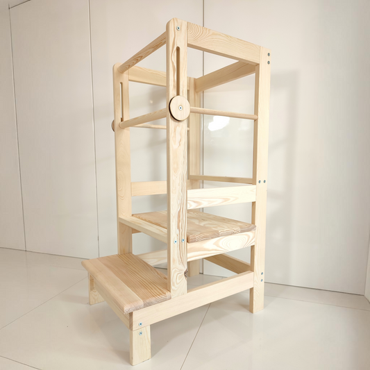 Montessori Kitchen Helper PREMIUM Children Learning Tower pine wood 90x40x53 cm 3 Step