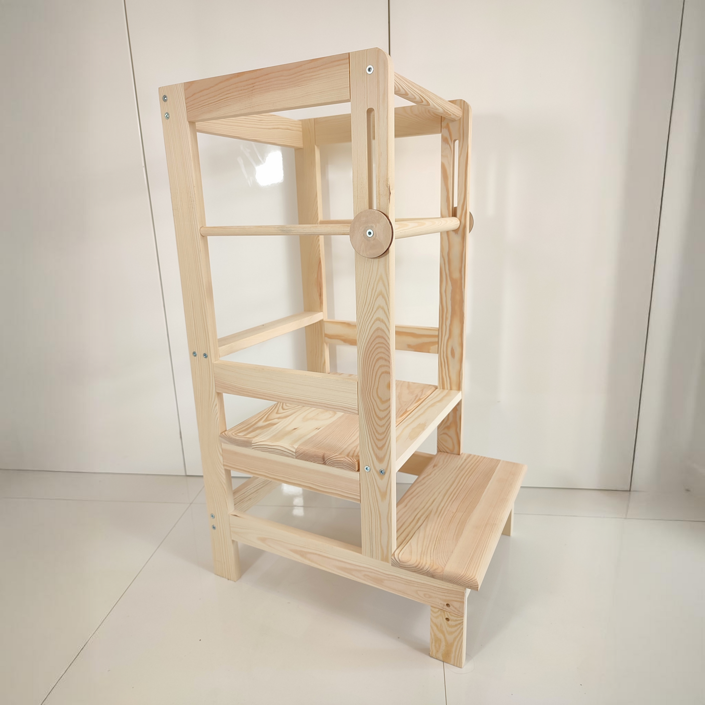 Montessori Kitchen Helper PREMIUM Children Learning Tower pine wood 90x40x53 cm 3 Step