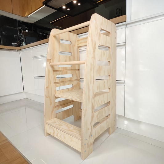 Montessori CNC Kitchen Helper from pine wood 4 Step Learning Tower for children 85x43x40,5cm