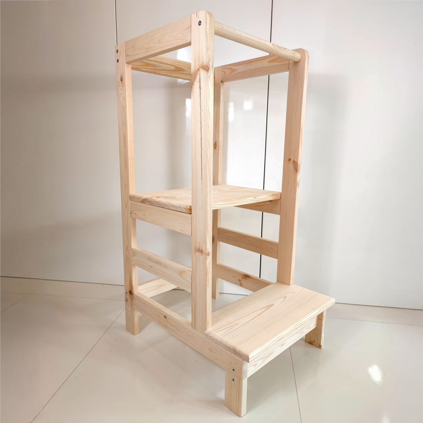 Kinder Lernturm Küchenhelfer Kiefernholz 90x40x53cm 3 Schritt Montessori 