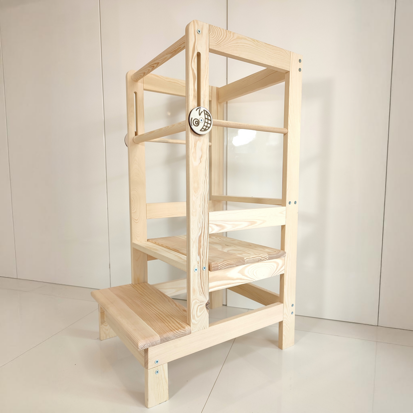 Kinder Lernturm Küchenhelfer Kiefernholz 90x40x53cm 3 Schritt Montessori 