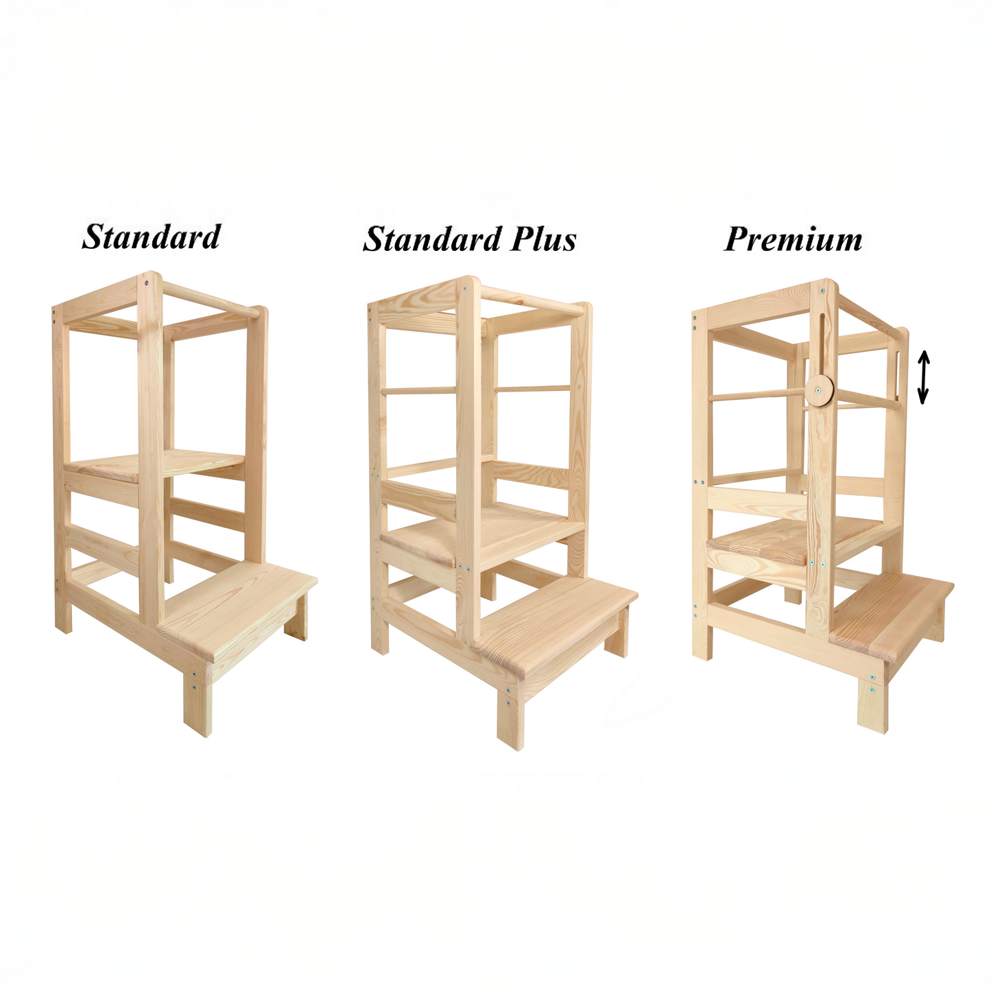 Kinder Lernturm Küchenhelfer Kiefernholz 90x40x53cm 3 Schritt Montessori 