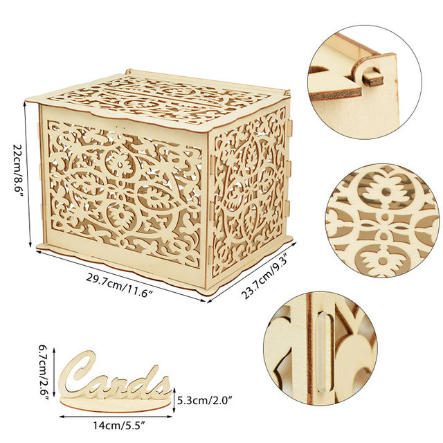 Wooden Wedding Gifts Card Box