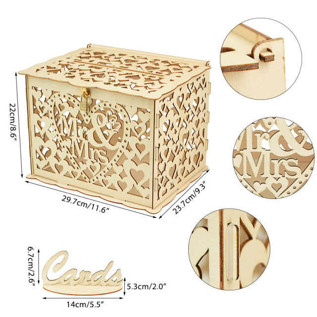 Wooden Wedding Gifts Card Box